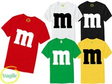 M&M T-Shirt Halloween Stag Do Couples Costume Mens Unisex Joke Top Fancy Dress