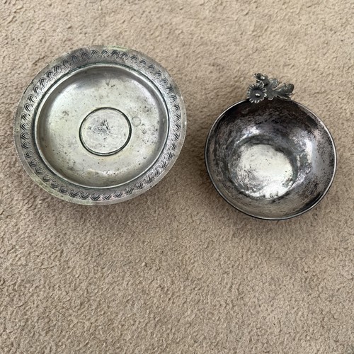 Two small silver - small, trays/