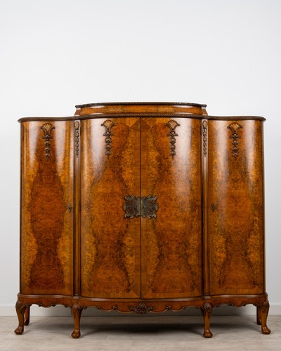 Antique burr walnut cocktail - walnut,