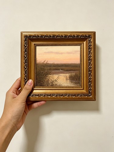 Sunset wetland reeds custom - sunset,