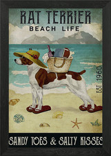 Rat Terrier Dog Framed Wall