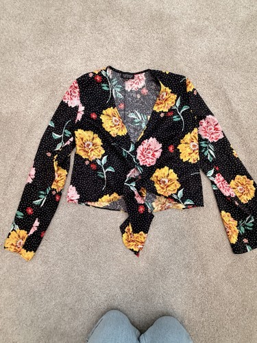 Topshop floral wrap blouse - floral, uk