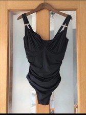 Next Black Underwired Tummy Control Swimsuit size 32 G bnwt rrp £60