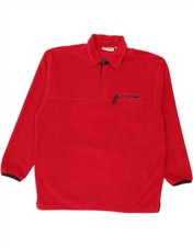 VINTAGE Mens Polo Neck Fleece