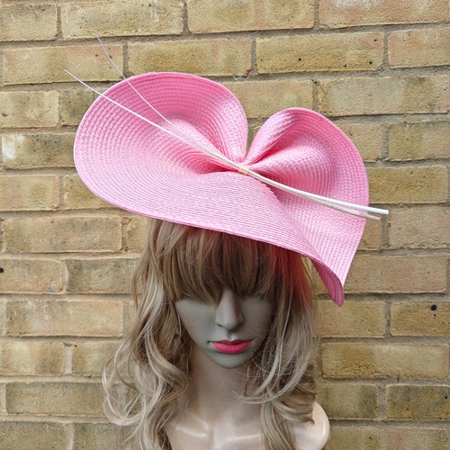 Pink cream fascinator ostrich - fascinator,