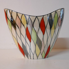 Vintage 1950s Maling Harlequin Lustre Vase