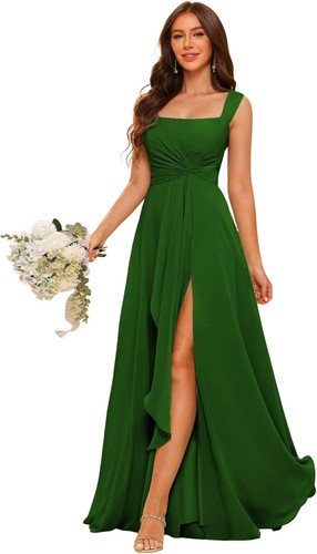 Square neck chiffon bridesmaid - neck,