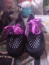 Women's Babycham Black Starry Pumps, Lace Up, Size 6.5