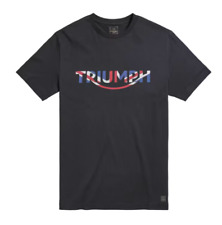 TRIUMPH SHIRT GENUINE TRIUMPH ORFORD UNION JACK FLAG T-SHIRT IN BLACK X-LARGE