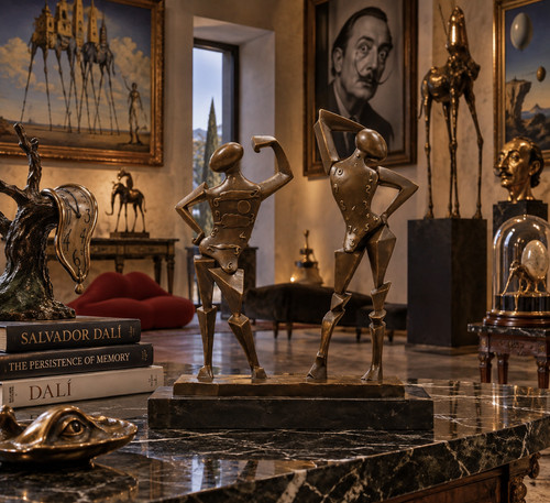 Surrealist bronze sculpture - bronze,