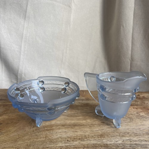 Art deco blue frosted glass - deco,