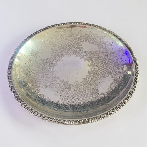 Vintage silver plated round - plated,