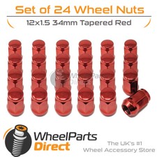 Red Wheel Nuts (24) 12x1.5