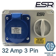 32 Amp 3 Pin Interlock Socket