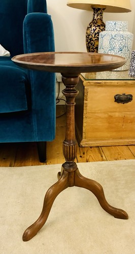 Antique round wooden pedestal - wooden,
