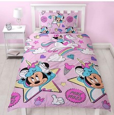 SINGLE SIZE BED Disney Character Girls Kids Bedding Duvet Cover Pillowcase Set