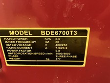 Bde6700t3 3phase Diesel Generator