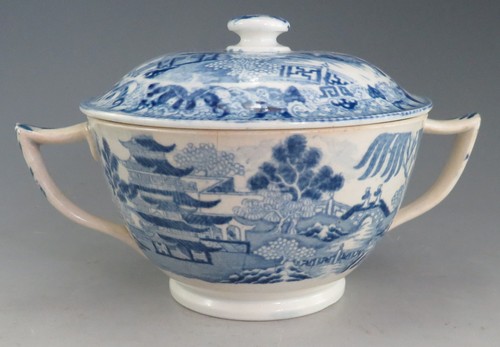 Antique pottery pearlware - antique, blue
