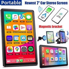 7" Touch Screen Portable 2K Car Wireless Apple CarPlay Android Auto Radio BT FM