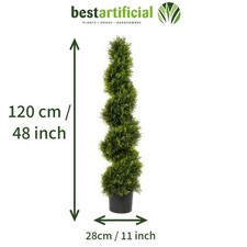 Best Artificial 4ft 120cm Topiary Cedar Conifer Garden Spiral Outdoor Tree