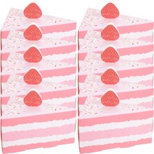  10 Pcs Macaron Boxes Triangle Cake Shaped Spots Decorative Paper Candy
