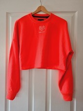 Women's Pink Soda Crop Sweatshirt Jumper Size 8 Orange