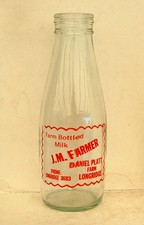 milk bottle : lovely old Farmer ( Daniel Platt ) Longridge dairy