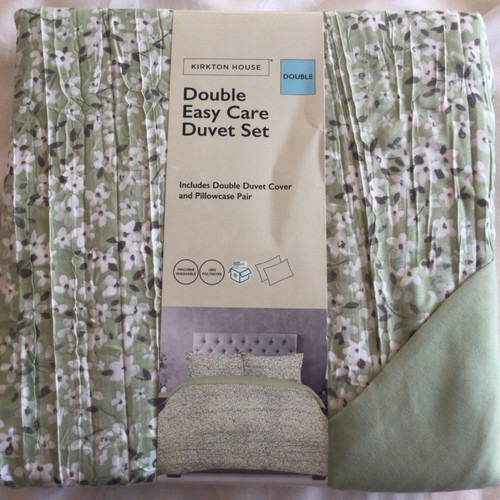 Green ditsy double duvet cover - green,