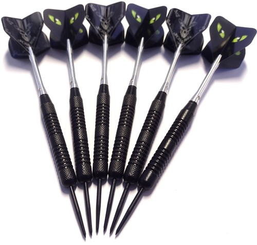Black coated steel tip darts - steel,