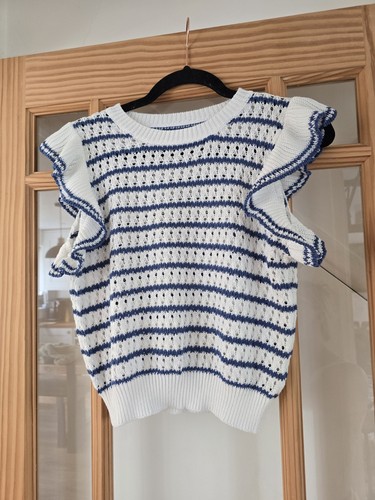 Boutique blue white - blue, striped