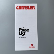 Chrysler UK Price List Oct
