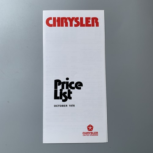 Chrysler price list oct - chrysler, uk