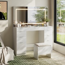 White Dressing Table with LED