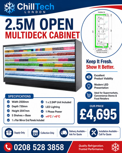 Open multideck chiller - multideck, 2500mm