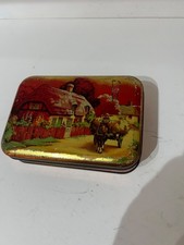 Old Vintage Tin 1920s Home Sweet Home Horse Cart Hay Nostalgia Thatched Cottage