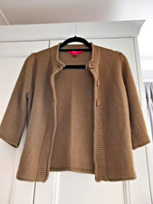 Monsoon green cardigan ladies 3/4 sleeve size 10 olive / khaki