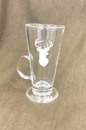 Stag engraved latte - latte, coffee
