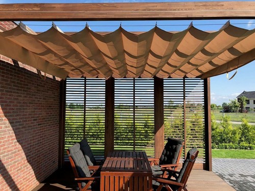 Waterproof outdoor roman shade - waterproof,