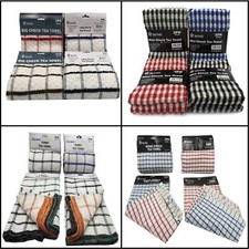 Terry Cotton Tea Towels Check