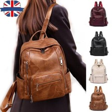 Vintage Women Ladies Soft Leather Casual Rucksack Shoulder Bag Backpack UK