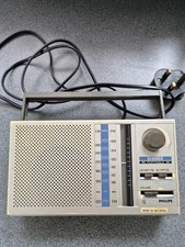 Vintage Philips D2002 Portable Radio Working With Power Lead