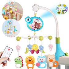 Baby Musical Crib Bed Bell Cot Mobile Stars Dreams Light Nusery Lullaby Toy Gift