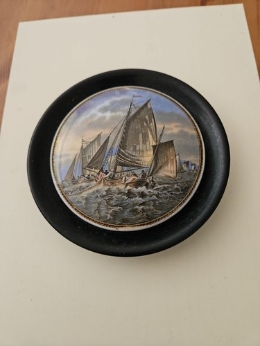 Victorian prattware pot - pot, lid