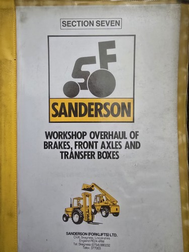 Sanderson forklift brakes - forklift,