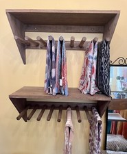 Oak Boot Scarf Wall Display Rack/Shelf,  1 of 2