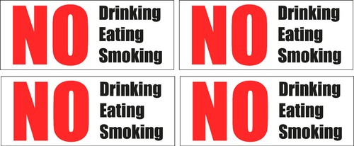 Drinking eating smoking - no,