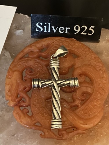 Solid silver large - solid, cross