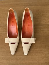 Miu Miu Heels 4UK EU37 Leather Beige and Orange Women’s Shoes
