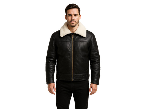 Mens genuine black leather - mens,