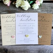 50 Wedding Invitations Evening Invites Personalised & Handmade with Envelopes